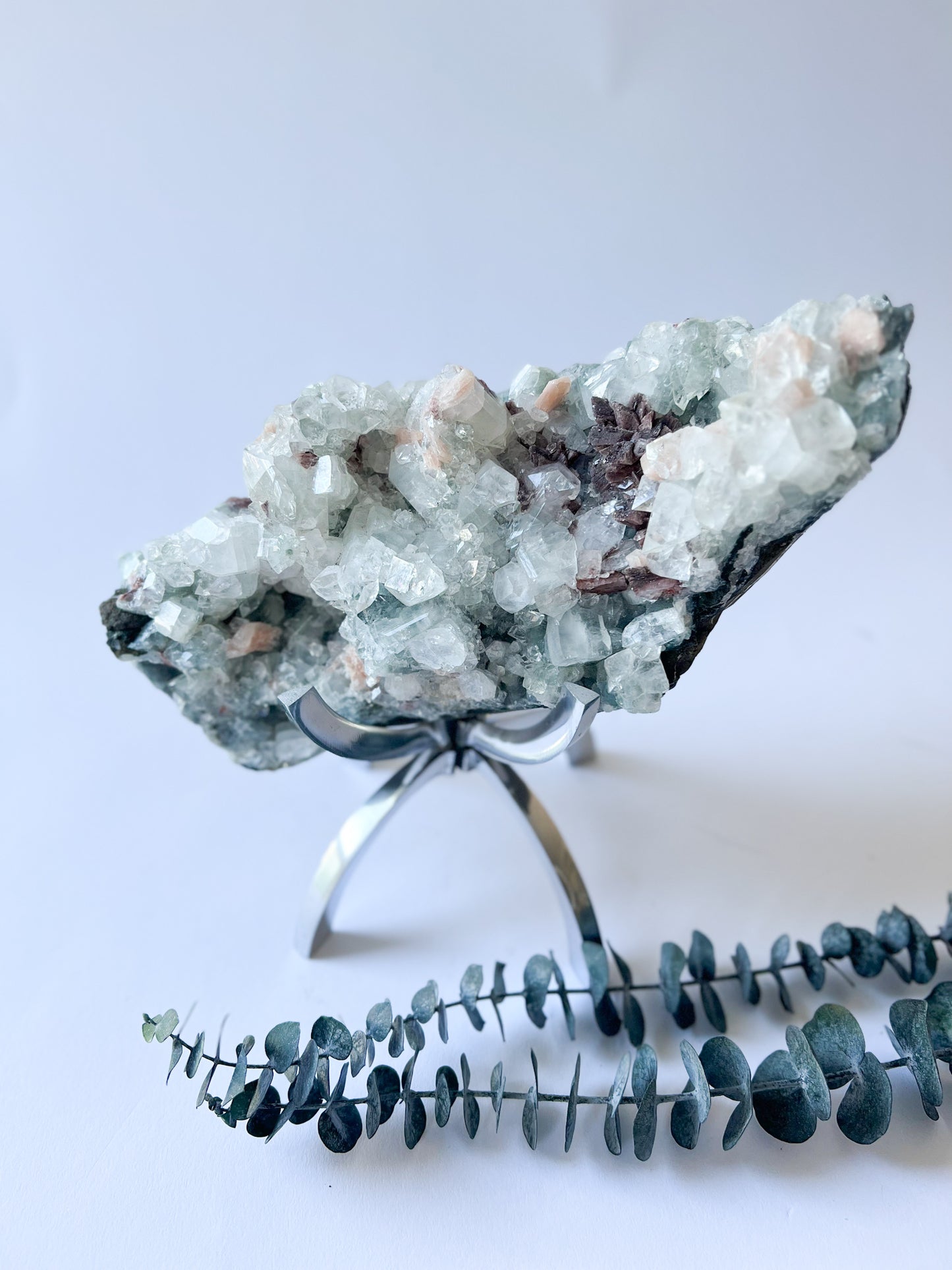 Clear Apophyllite on Red Apophyllite *Rare*