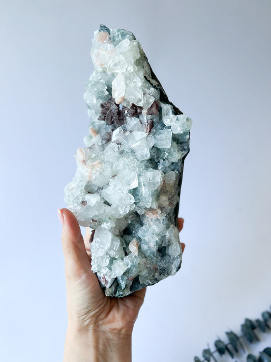 Clear Apophyllite on Red Apophyllite *Rare*