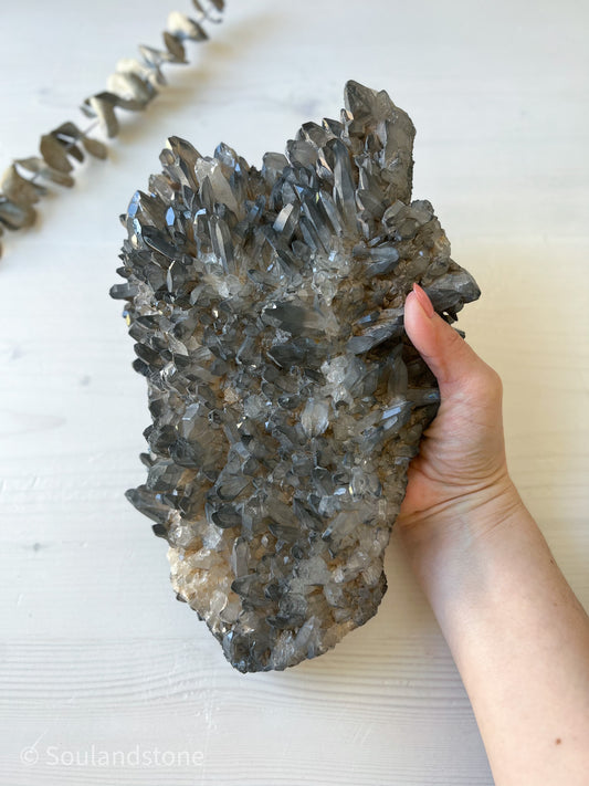 Charcoal covered Himalayan Samadhi Quartz