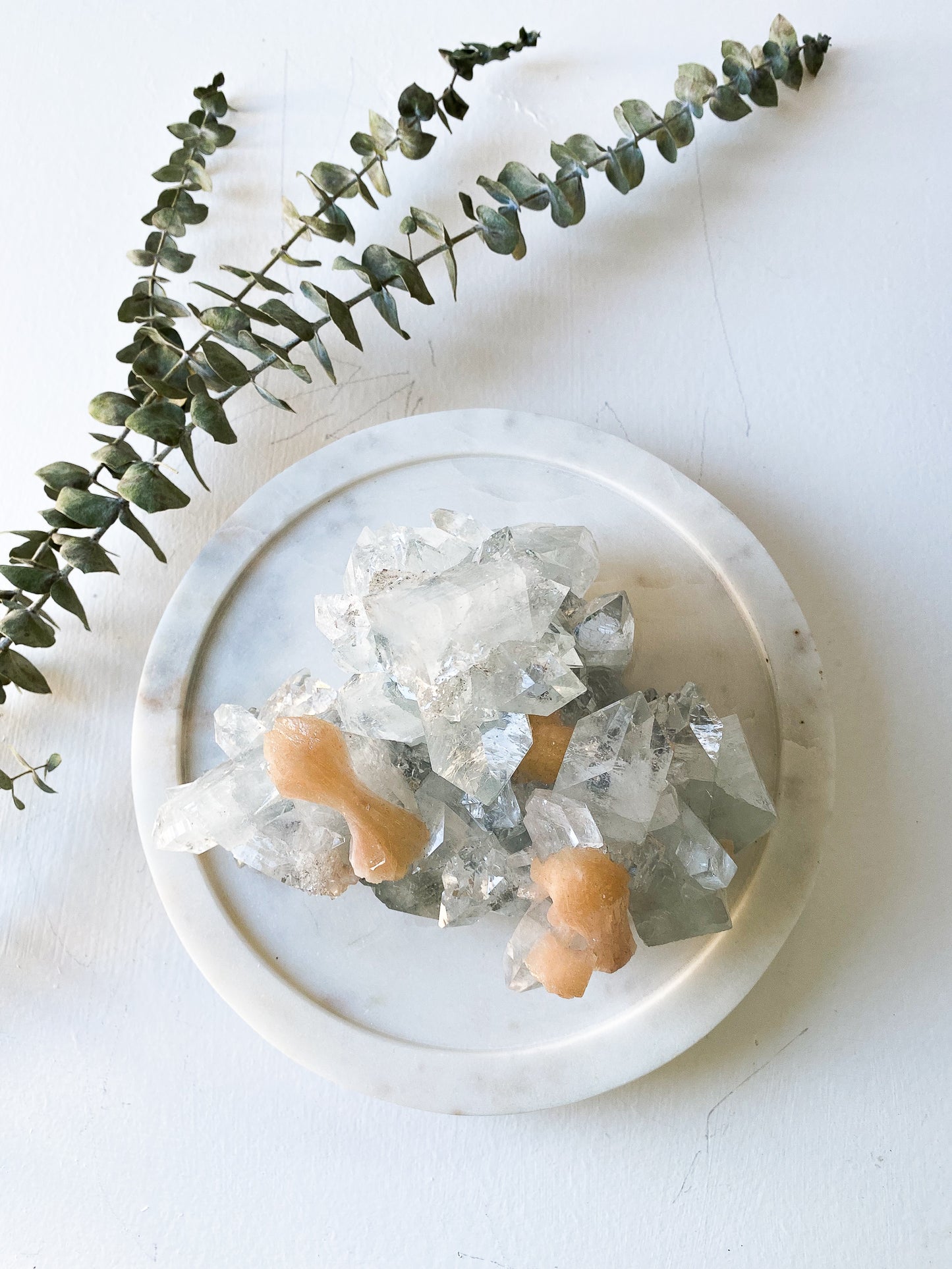 Clear Apophyllite with Peach Stillbit